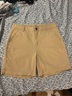 Old Navy Beige High-Rise Bermuda Shorts
